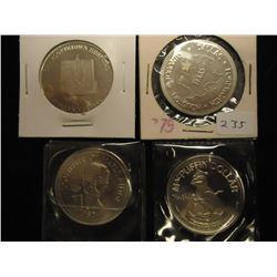 4 CANADA TRADE DOLLARS 1979 CHARLETON, 1975 AIR CANADA, 1982 MAPLE RIDGE AND 1984 MACPUFFIN DOLLAR