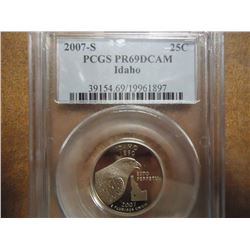 2007-S IDAHO QUARTER PCGS PR69 DCAM