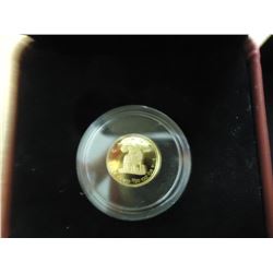 2007 CANADA GOLD 50 CENTS 1/25TH OZ. PROOF "THE WOLF", ORIGINAL ROYAL CANADIAN MINT PACKAGING.