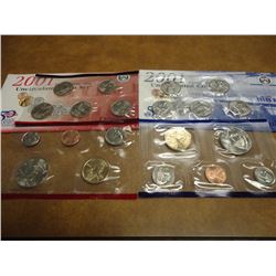 2001 US MINT SET (UNC) P/D (WITH ENVELOPE)