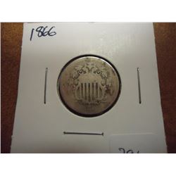 1866 SHIELD NICKEL