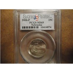 2006-P NEBRASKA QUARTER PCGS MS69 SATIN FINISH