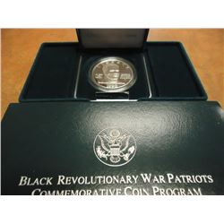 1998-S BLACK REVOLUTIONARY WAR PATRIOTS PF SILVER DOLLAR, ORIGINAL US MINT PACKAGING