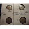 Image 1 : 1911,12,20 & 1921 GREAT BRITAIN SILVER 3 PENCE
