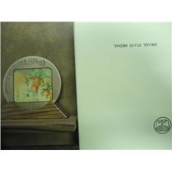 BLOSSOM OF GALILEE ISRAEL BRONZE STATE MEDAL WITH A 25 COLOR LITHOGRAPH, LIMITED ISSUE OF 6000 ONLY,