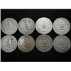 Image 2 : 8 ASSORTED WASHINGTON SILVER QUARTERS