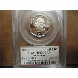 2003-S ARKANSAS QUARTER PCGS PR69 DCAM