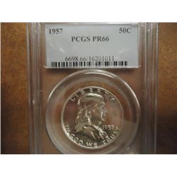 1957 FRANKLIN HALF DOLLAR PCGS PR66
