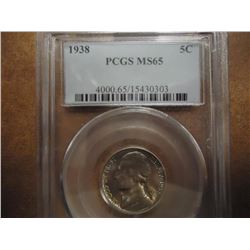 1938 JEFFERSON NICKEL PCGS MS65