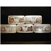 Image 2 : 5 ASSORTED INGOTS EACH GUARANTEED TO CONTAIN 15 GRAINS OF FINE SILVER, "CURRENCY SERIES"