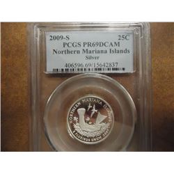 2009-S SILVER NORTHERN MARIANA'S ISLANDS QUARTER PCGS PR69 DCAM
