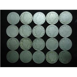 20 ASSORTED LIBERTY "V" NICKELS