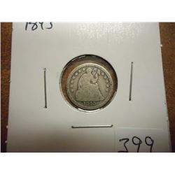 1843 SEATED LIBERTY HALF DIME