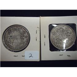 1949 & 1950 CANADA SILVER 50 CENTS