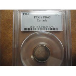 1967 CANADA 10 CENT PCGS PR65