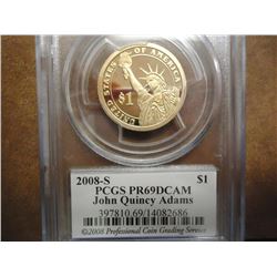 2008-S ADAMS DOLLAR PCGS PR69 DCAM