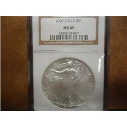 2007 AMERICAN SILVER EAGLE NGC MS69