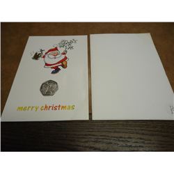XMAS CARD WITH 1992 ISLE OF MAN 50 PENCE COIN