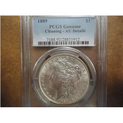 1889 MORGAN SILVER DOLLAR PCGS AU DETAILS