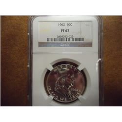 1962 FRANKLIN HALF DOLLAR NGC PF67