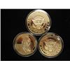 Image 2 : 3-2009 BARACK OBAMA INAUGURATION TOKENS (PF) ALL THREE ARE GOLD IN COLOR