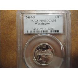 2007-S WASHINGTON STATE QUARTER PCGS PR69 DCAM