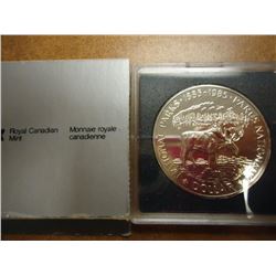 1985 CANADA N.P. SILVER DOLLAR PROOF ORIGINAL ROYAL CANADIAN MINT PACKAGING, .3750 OZ. ASW