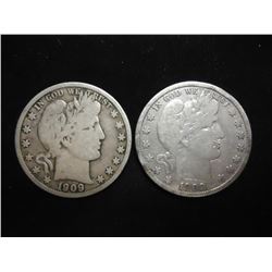 1909-O & S BARBER HALF DOLLARS