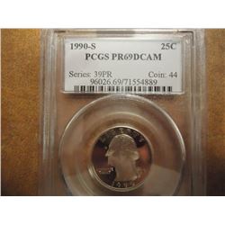 1990-S WASHINGTON QUARTER PCGS PR69 DCAM