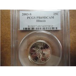 2003-S ILLINOIS QUARTER PCGS PR69 DCAM