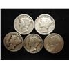 Image 1 : 5 ASSORTED MERCURY DIMES