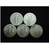 Image 2 : 5 ASSORTED MERCURY DIMES