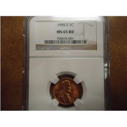 1955-S LINCOLN CENT NGC MS65RD