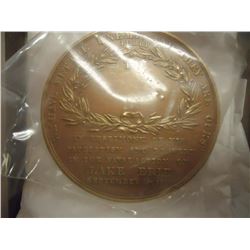 US MINT LIST MEDAL #522A 2 5/16" BRONZE OLIVERUS HAZARD PERRY. IN TESTIMONY OF HIS PATRIOTISM AND BR