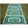 Image 2 : LOT OF 4 US $2 BILLS SEE DESCRIPTION 1928-G RED SEAL, 1953-A RED SEAL, 1963 RED SEAL CRISP UNC AND 1