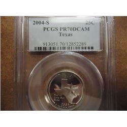 2004-S TEXAS QUARTER PCGS PR70 DCAM