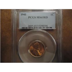 1941 LINCOLN CENT PCGS MS65RD