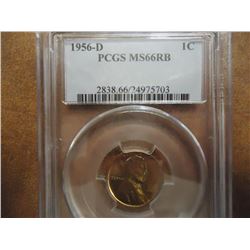 1956-D LINCOLN CENT PCGS MS66RB