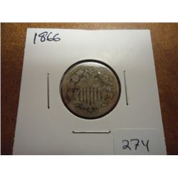 1866 SHIELD NICKEL