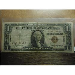 1935-A $1 SILVER CERTIFICATE HAWAIIAN OVERPRINT BROWN SEAL