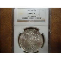 1885-O MORGAN SILVER DOLLAR NGC MS64+