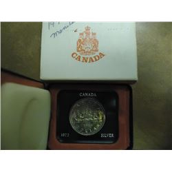 1972 CANADA SILVER DOLLAR PROOF .3750 OZ. ASW ORIGINAL ROYAL CANADIAN MINT PACKAGING WITH GOLDEN TON