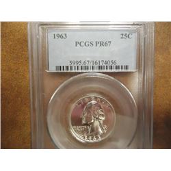 1963 WASHINGTON SILVER QUARTER PCGS PR67