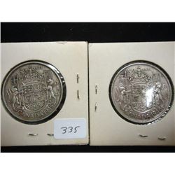 1945 & 1946 CANADA SILVER 50 CENTS