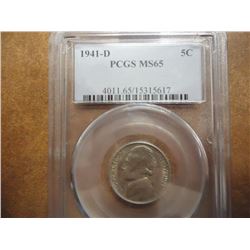 1941-D JEFFERSON NICKEL PCGS MS65
