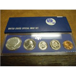 1967 US SPECIAL MINT SET WITH BOX 40% SILVER JOHN F. KENNEDY HALF DOLLAR