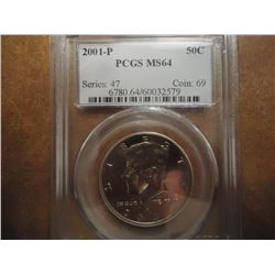 2001-P KENNEDY HALF DOLLAR PCGS MS64