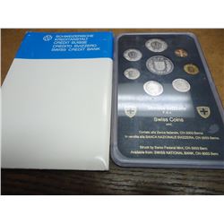 1990 SWITZERLAND PROOF SET 8 COINS INCLUDING SILVER, ORIGINAL MINT PACKAGING