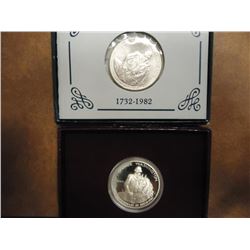 1982-D & S WASHINGTON SILVER COMMEMORATIVE HALVES UNC AND PROOF, ORIGINAL US MINT PACKAGING