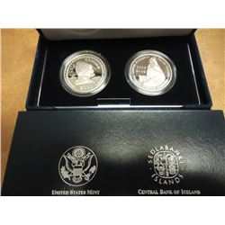 2000 LEIF ERICSON MILLENNIUM PF SILVER 2 COIN SET INCLUDES 2000-P LEIF ERICSON SILVER DOLLAR AND 200